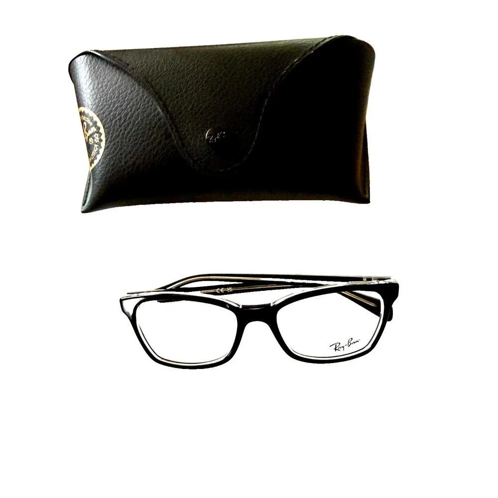 New RAY-BAN RB5362 2034 Shiny Black/Clear Eyeglasses Frame 52-17-140
